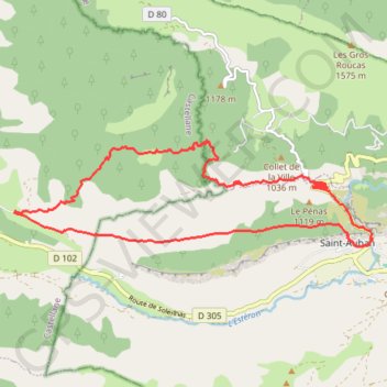 Saint Auban Bousquillon-La Clue GPS track, route, trail