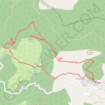 La Cime des Collettes GPS track, route, trail