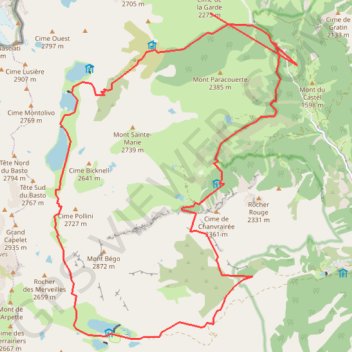 Tour du mont Bego GPS track, route, trail
