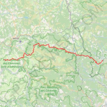 GR44 Des Vans (Ardèche) à Champerboux (Lozère) GPS track, route, trail