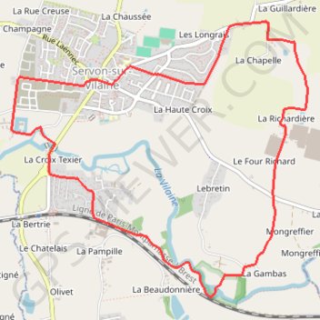 La boucle du Gué - Servon-sur-Vilaine GPS track, route, trail