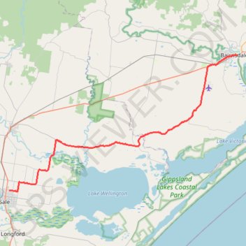 Sale - Bairnsdale GPS track, route, trail