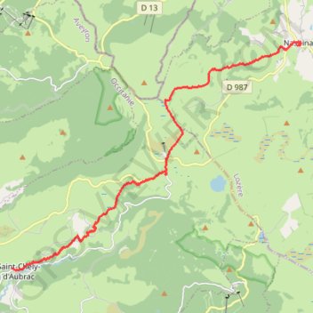 De nasbanal a Saint chely d'aubrac GPS track, route, trail
