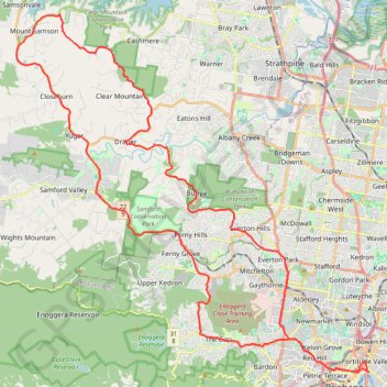 Brisbane - Samford Conservation Park GPS track, route, trail