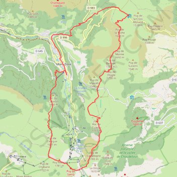 Traversée du Puy de Sancy GPS track, route, trail