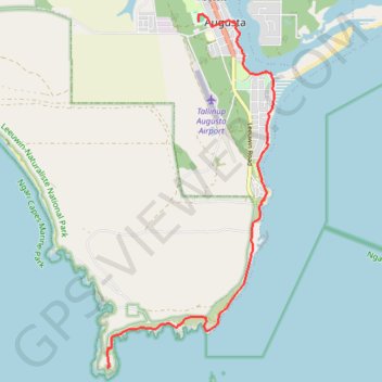Part 1: Augusta to Cape 7.1 m GPS track, route, trail