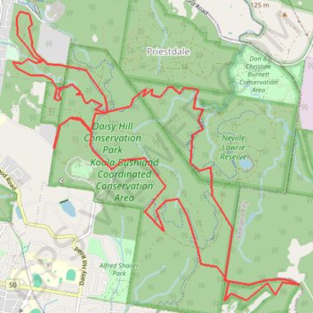 Daisy Hill Conservation Park GPS track, route, trail