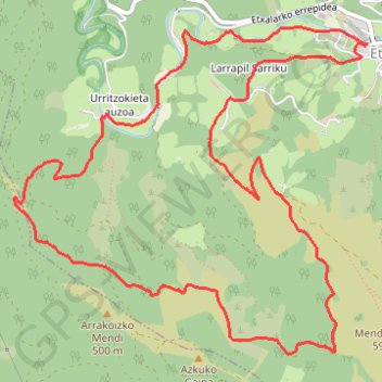 Reco pied du Mendizorrotz depuis Etxalar GPS track, route, trail