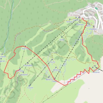 Pra Loup descente d'initiation GPS track, route, trail