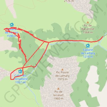 Cabanes d'ansabère GPS track, route, trail