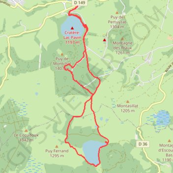 Rando au lac Pavin GPS track, route, trail