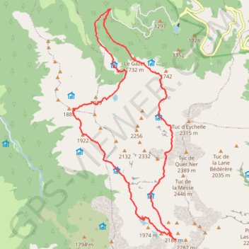 Circuit des cinq étangs : Ayès, Milouga, Arauech, Cruzous et Eychelle GPS track, route, trail