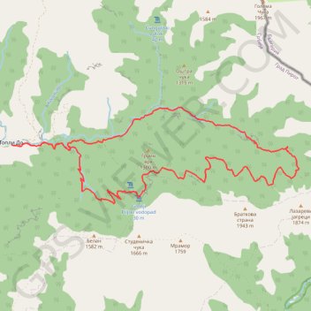 Vurnje Ivicin Skok GPS track, route, trail