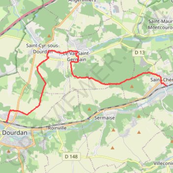 De Saint Chéron à Dourdan GPS track, route, trail