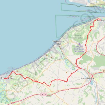 Cabourg Honfleur GPS track, route, trail