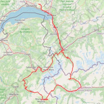 Tour du Mont Blanc (Moto) GPS track, route, trail