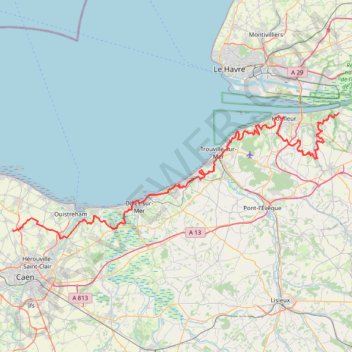 GR223 De Berville-sur-Mer (Eure) à Anisy (Calvados) GPS track, route, trail
