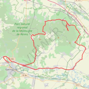 Montagne de Reims GPS track, route, trail