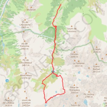 Une boucle par le col de Gisletas GPS track, route, trail