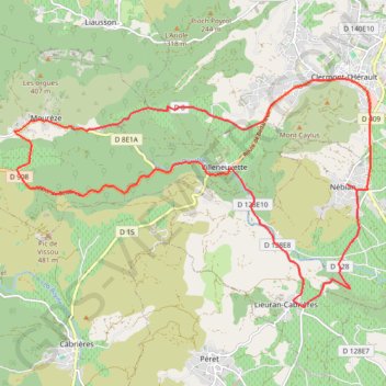 Le Coeur d'Hérault à vélo - La manufacture royale de Villeneuvette et le cirque de Mourèze GPS track, route, trail
