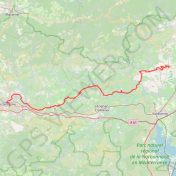 Canal du Midi (étape 2) - Carcassonne 🌞14°-Capestang🌥23° GPS track, route, trail