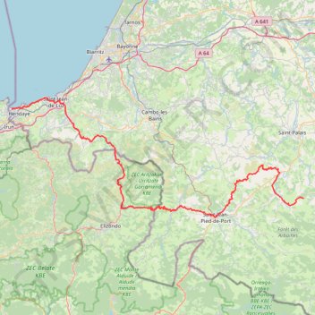 Hendaye--Col d'Osquich GPS track, route, trail