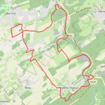 Belgique - Pont-de-Bonne (Modave) GPS track, route, trail