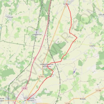 Chemin de Tours (de Sorigny à Sainte Maure de Touraine)) GPS track, route, trail
