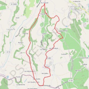 Les petites crêtes - Saillac - Pays de la vallée de la Dordogne Corrézienne GPS track, route, trail