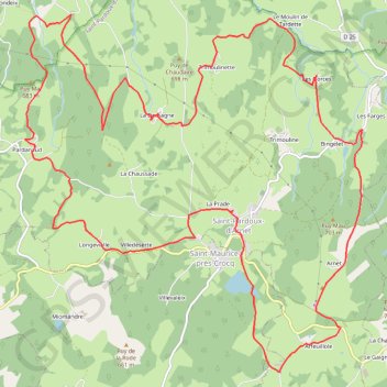 Tour de la commune de Saint-Pardoux-d'Arnet GPS track, route, trail