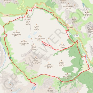 Tour du pic de combeynot GPS track, route, trail