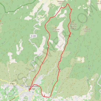 Saint Saturnin Les Apt - Les Aiguiers GPS track, route, trail
