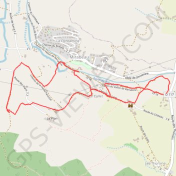 Mirabeau le Plan GPS track, route, trail