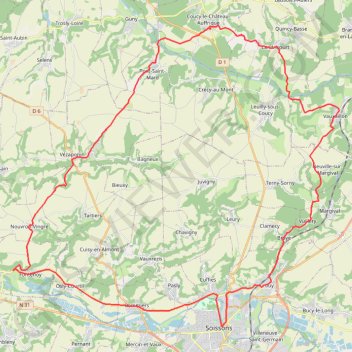De Soissons à Coucy-le-Château GPS track, route, trail