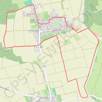 Le sentier des calvaires de Waldolwisheim GPS track, route, trail