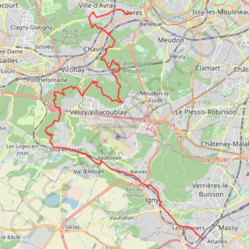 Massy - Sèvres (partie Ecotrail) GPS track, route, trail