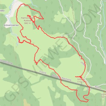 Urtarai et Harriondoko Kaskoa en circuit depuis Urepel GPS track, route, trail