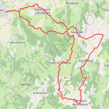 La boucle de Saint-Jean-des-Ollières GPS track, route, trail