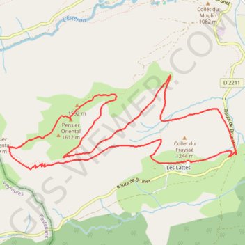 Les Lattes - Le Pensier Oriental 11 GPS track, route, trail