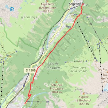 Petit Balcon Nord : Argentière - Les Bois GPS track, route, trail