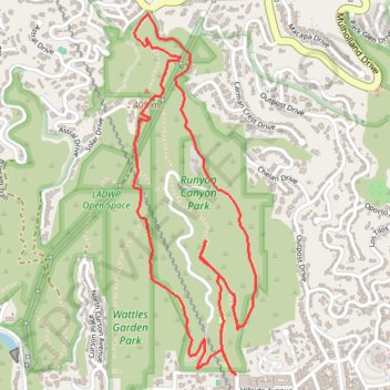 Runyon Canyon Park GPS track, route, trail