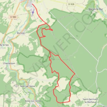 Pays Châtillonais - Circuit du sentier à la Biche GPS track, route, trail