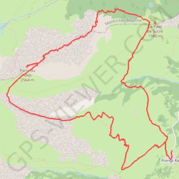 Paroi du Midi depuis le Poingt-Ravier GPS track, route, trail