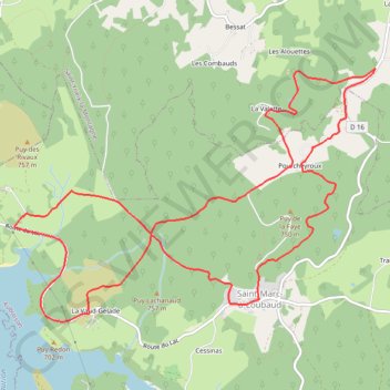 Chemin de la Forge - Saint-Marc à Loubaud GPS track, route, trail