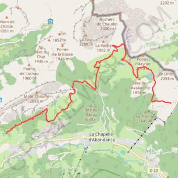 D'Abondance au lac d'Arvouin GPS track, route, trail