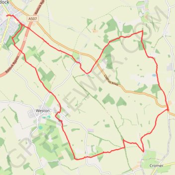 Circuit from Baldock GPS track, route, trail