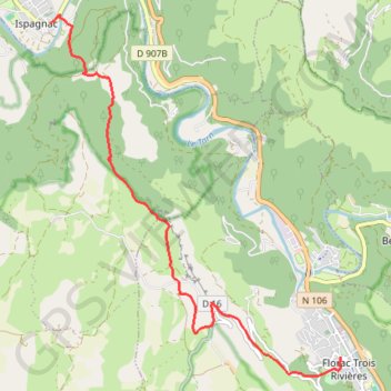 Ispagnac Florac par Col Pierre Plate GPS track, route, trail