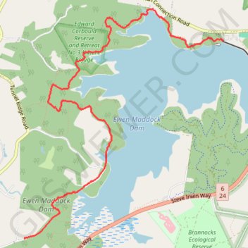 Ewen Maddock Dam Main Track GPS track, route, trail