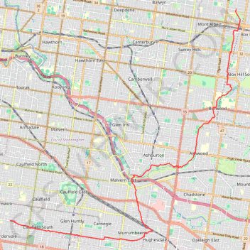 Box Hill - Elsternwick GPS track, route, trail