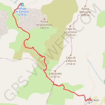 GR® 20 Etape 3 : Carozzu - Ascu Stagnu GPS track, route, trail